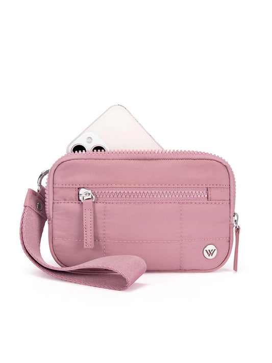 WESTBRONCO Wristlet Wallets for Women – RFID Blocking Quilted Nylon Phone Wallet Clutch, Zip Around Card Holder Purse for Travel & Everyday Use