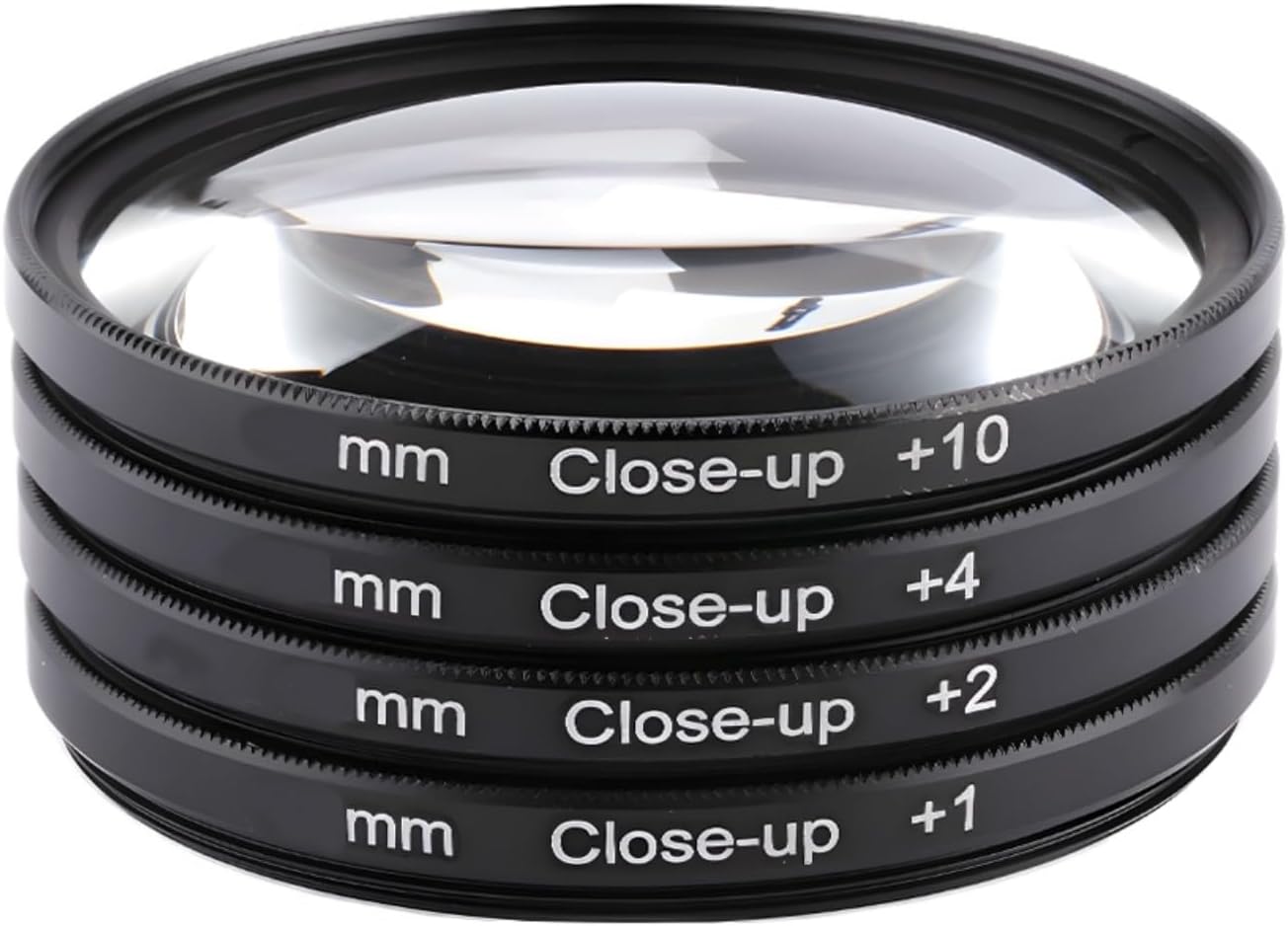YOFOTIXAUU 67mm 4 (+1 +2 +4 +10) Set, (67mm) Close-Up Lens Filters Kit Pieces Macro Filter Lens Cap & Cleaning Cloth