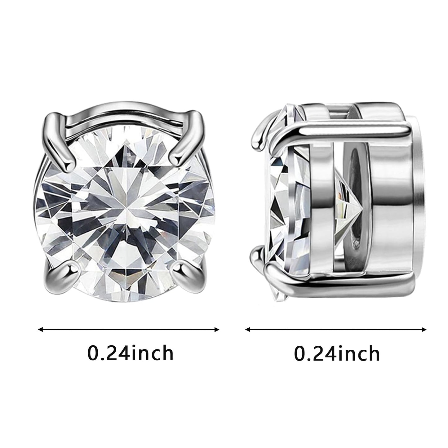 NEWITIN Magnetic Stud Earrings for Men Clip on Earring Stainless Steel Magnet Earring Unisex Non Piercing CZ Hoop Cross Diamond Magnetic Earrings for Men Women
