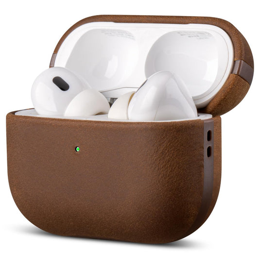 LOPIE Case for AirPods Pro 3rd Generation, Handmade for AirPods Pro 3 Case Cover - Made of Crazy Horse Leather - Protective Hard Shell Cover Compatible with Wireless Charging - Vintage Style - Brown