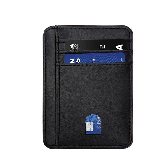 Leinoupt: Slim Wallet for Men, Credit Card Holder Wallet RFID Blocking Front Pocket Leather Wallets for Men Women Gift Box，front pocket wallet (black)