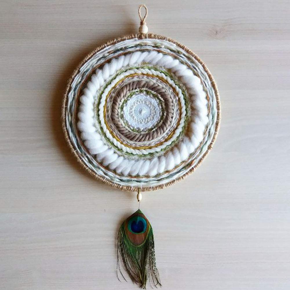 Handmade Weaving Machine, Multifunctional Round Wooden Machine Tools Knitting Loom DIY Handmade Household Weaving Machine for Knitting Coaster and Vintage Style Network（Diameter：11.4inch）