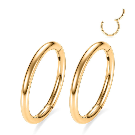 Septum Ring 8mm Septum Jewelry Seamless Septum Clicker Gold Nose Rings 18 Gauge Nose Ring Hoop 18g Cartilage Earring Lip Rings Nose Hoop Surgical Steel Helix Earrings Nose Piercing Jewelry