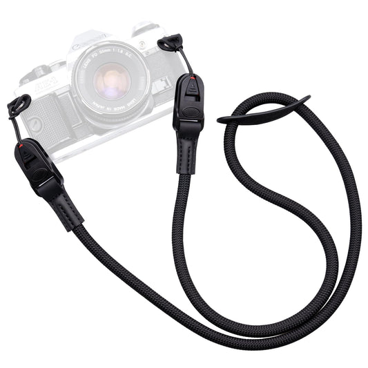 VKO Camera Strap Rope,Quick Release Vintage Cute QD Nylon Neck Shoulder Straps for Photographers Film DSLR-Black