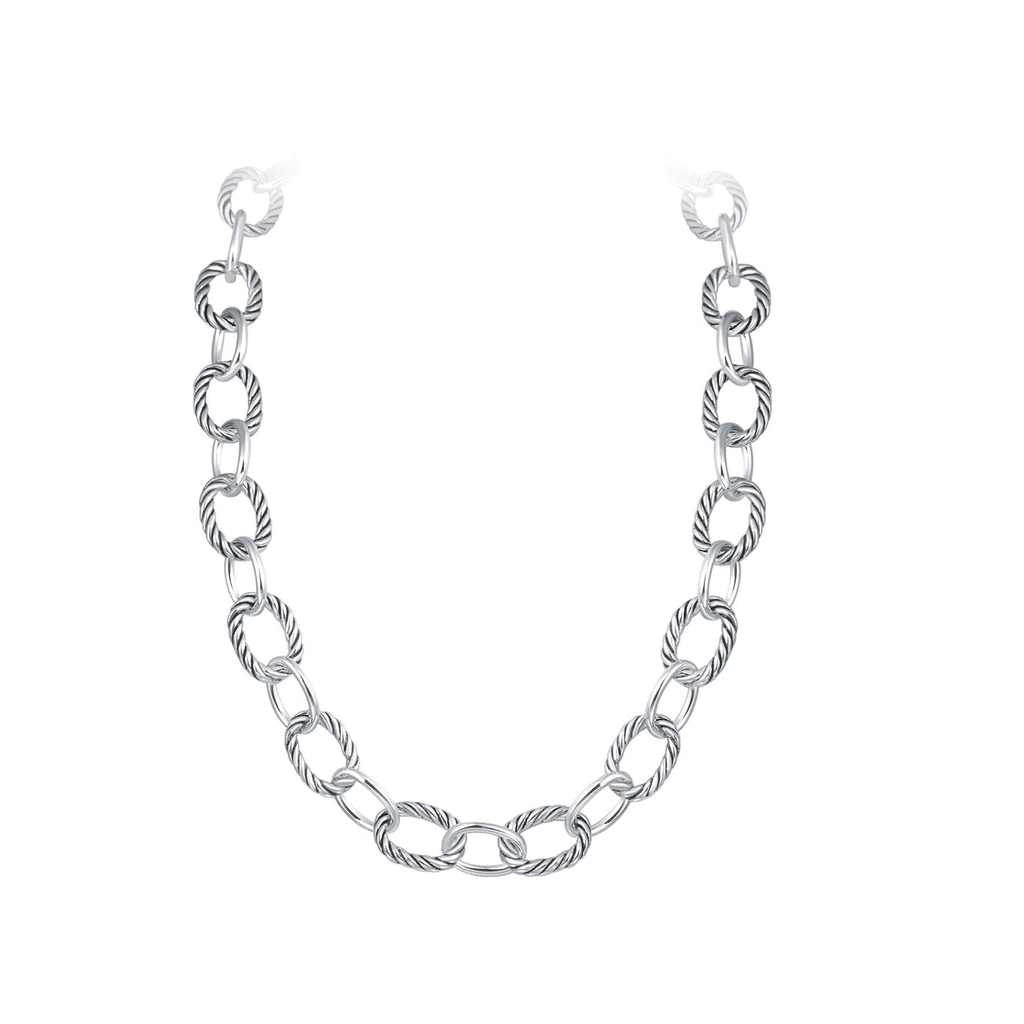 UNY JEWEL Twisted Cable Wire Link Chain Bracelet Two Tone Designer Brand Inspired Women Jewelry Valentine Christmas Gift (2 Tone)