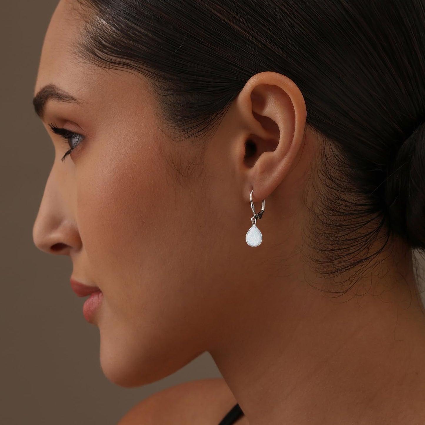LeCalla 925 Sterling Silver Teardrop Leverback Earrings for Women | Pear Shaped Yellow Opal Dangle Earrings 30MM