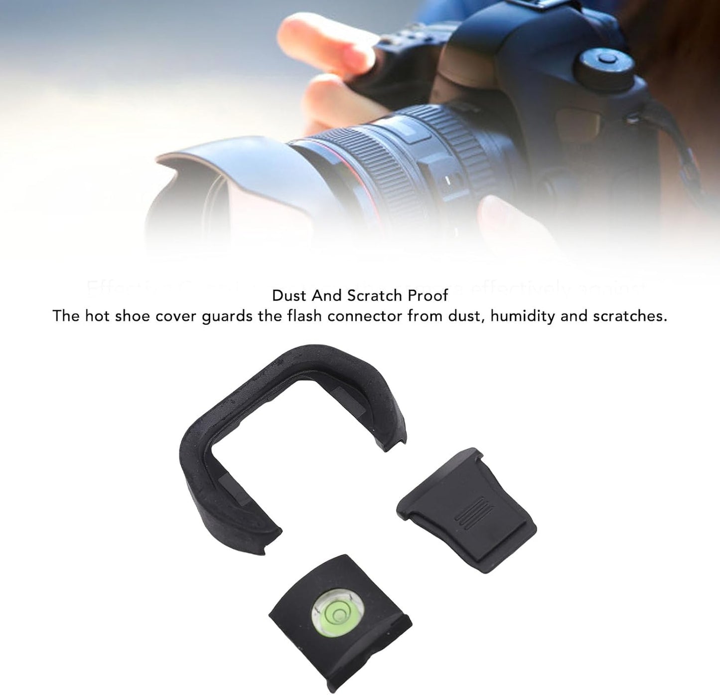 R5 R6, Tbest Camera Eyecup Hot Shoe Cap Level Kit Fit Viewfinder Silicone Material Black