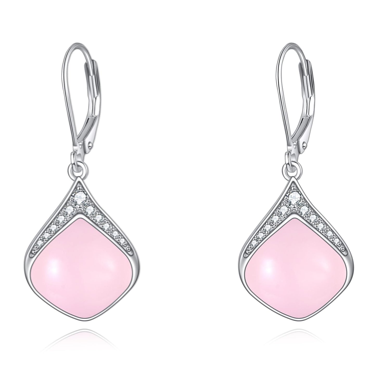 Pink Teardrop Earrings for Women Sterling Silver Cubic Zirconia Teardrop Drop cubic Zirconia Dangle Earrings Jewelry Christmas Gifts for Women