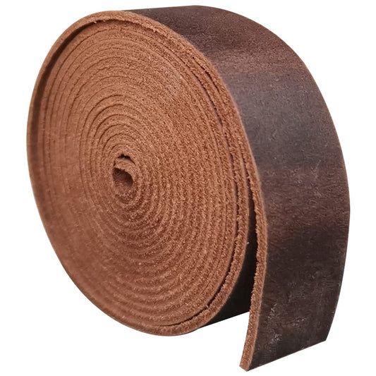 Genuine Leather Strip 1 1/2 Inch Wide 64 Inches Long for DIY Craft Projects, 1.8-2mm Thick, Coffee Brown