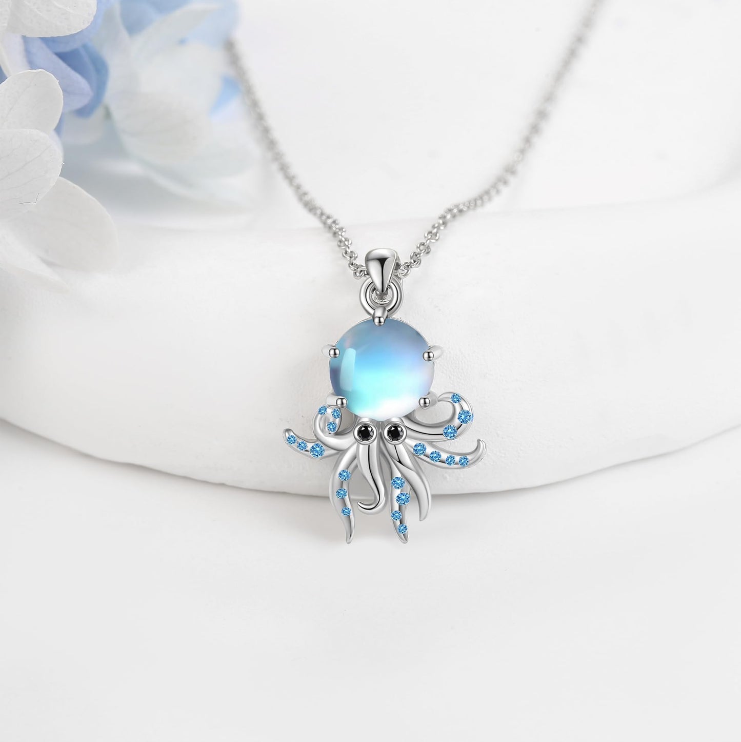 YAFEINI Octopus Necklace 925 Sterling Silver Octopus Pendant Ocean Animal Jewelry for Women Mom