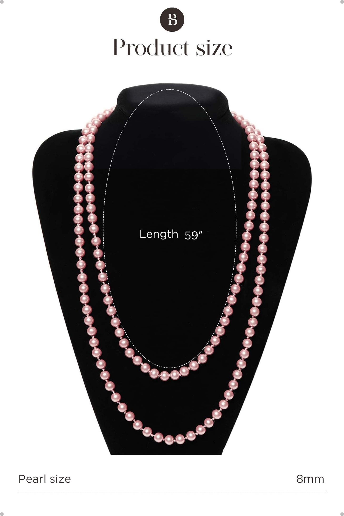 BABEYOND Long Pearl Necklace Faux Pearls Necklace Set Beaded Long Pearls Necklace 1920s Gatsby Costume Jewelry