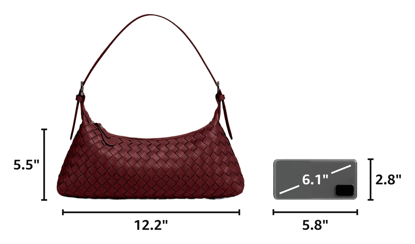 YONGLEE ARTEE Handbags Shoulder Bags for Women Small Crossbody Women's Woven Tote Lightweight Handbag Travel Hand Bag Purse Hobo Clutch Zipper