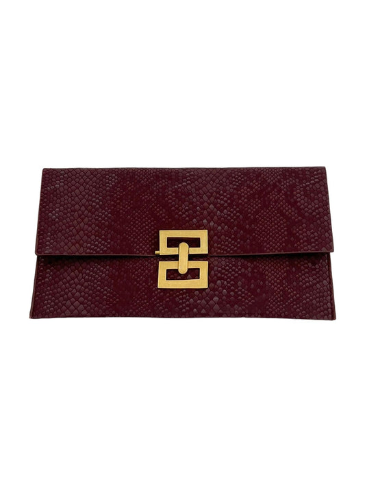 Verdusa Women's Clutch Evening Bags Trendy Envelope Handbags Metallic Purses Burgundy C One Size