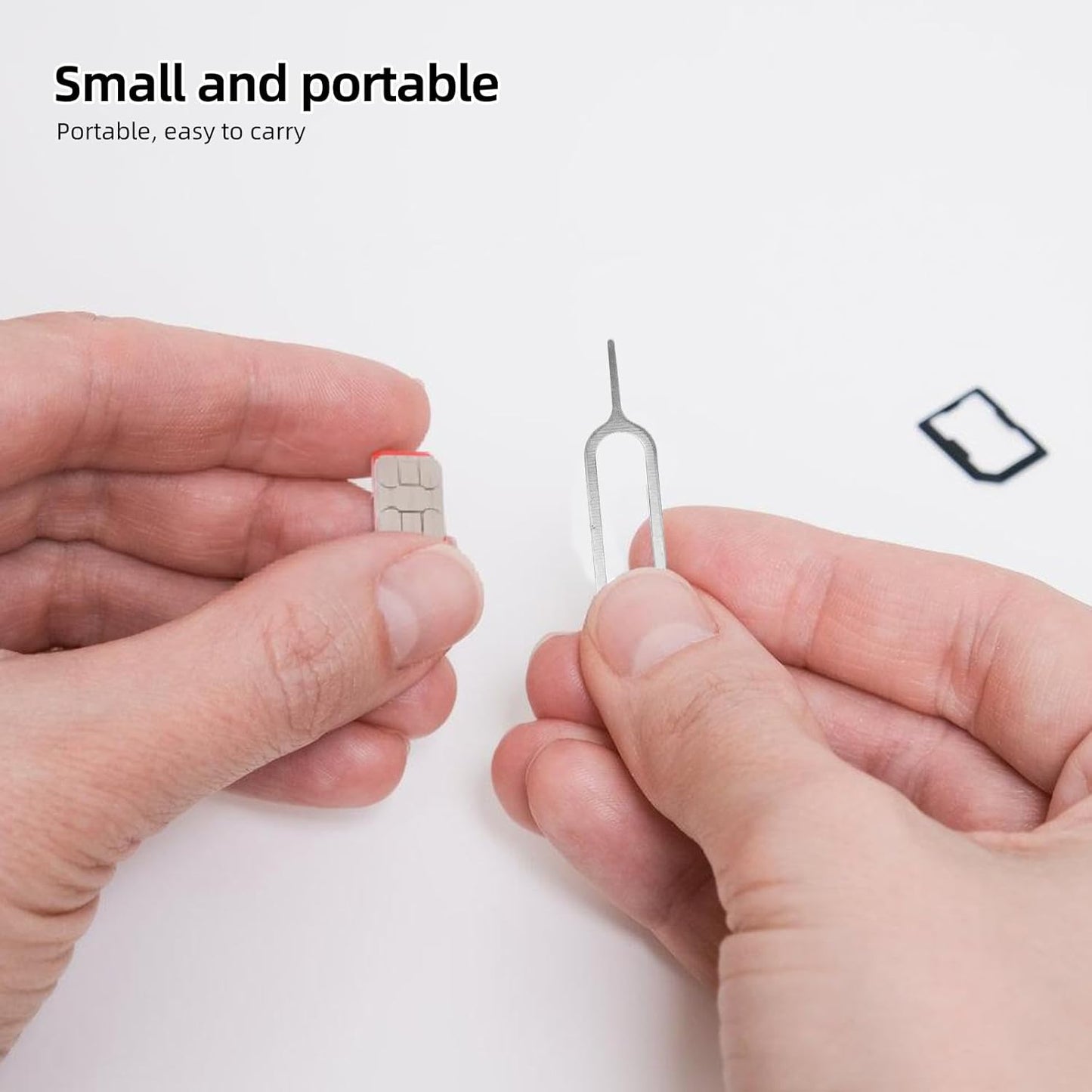 500pcs ULTECHNOVO Sim Card Tray Ejector Pins Removal Tools for Smartphones and Phones, Universal Silver Metal Sim
