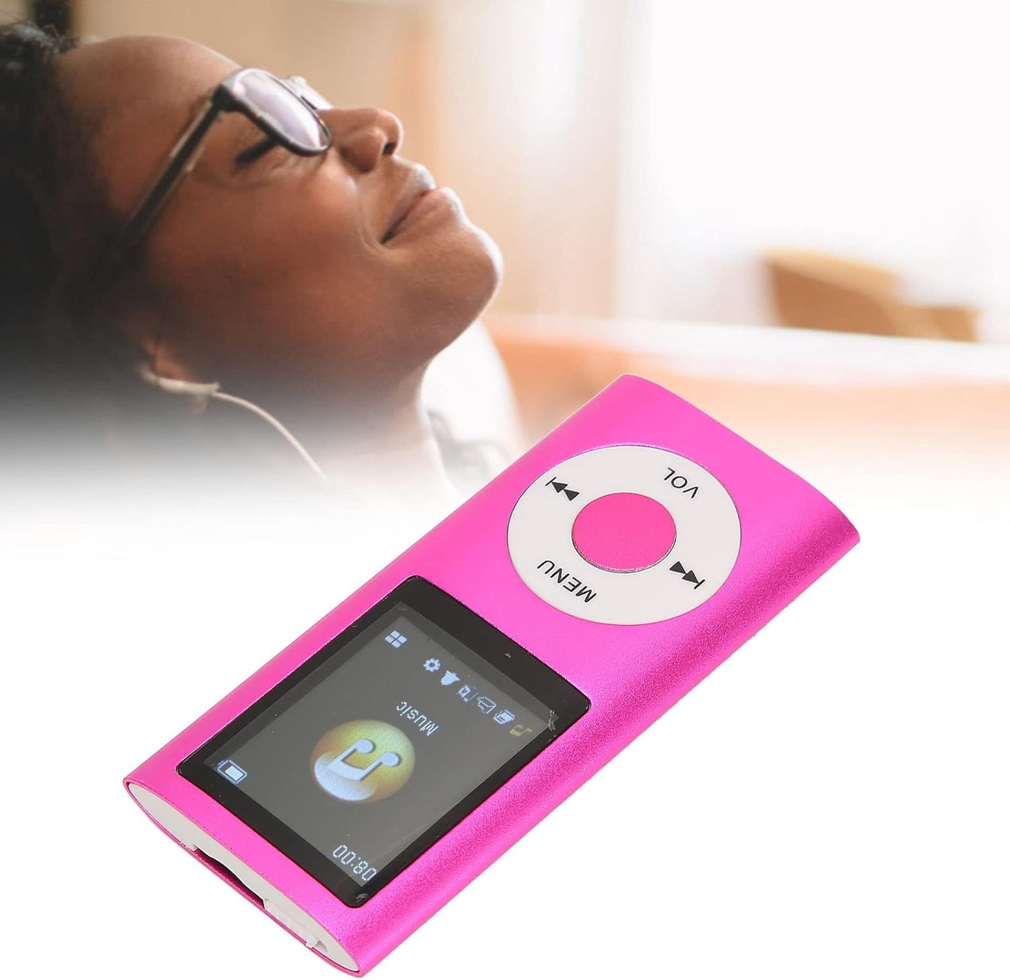 Luqeeg MP3 1.8 Player, Digital Music Player, Lossless Music Player with Slim Classic Digital LCD Screen, Mini USB Port