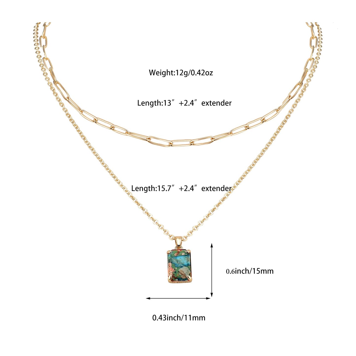 VANGETIMI Colorful and Gold Plated Layered Pendant Necklace for Women Multi Stone Crystal Rhinestone Choker Necklaces Party Prom Jewelry