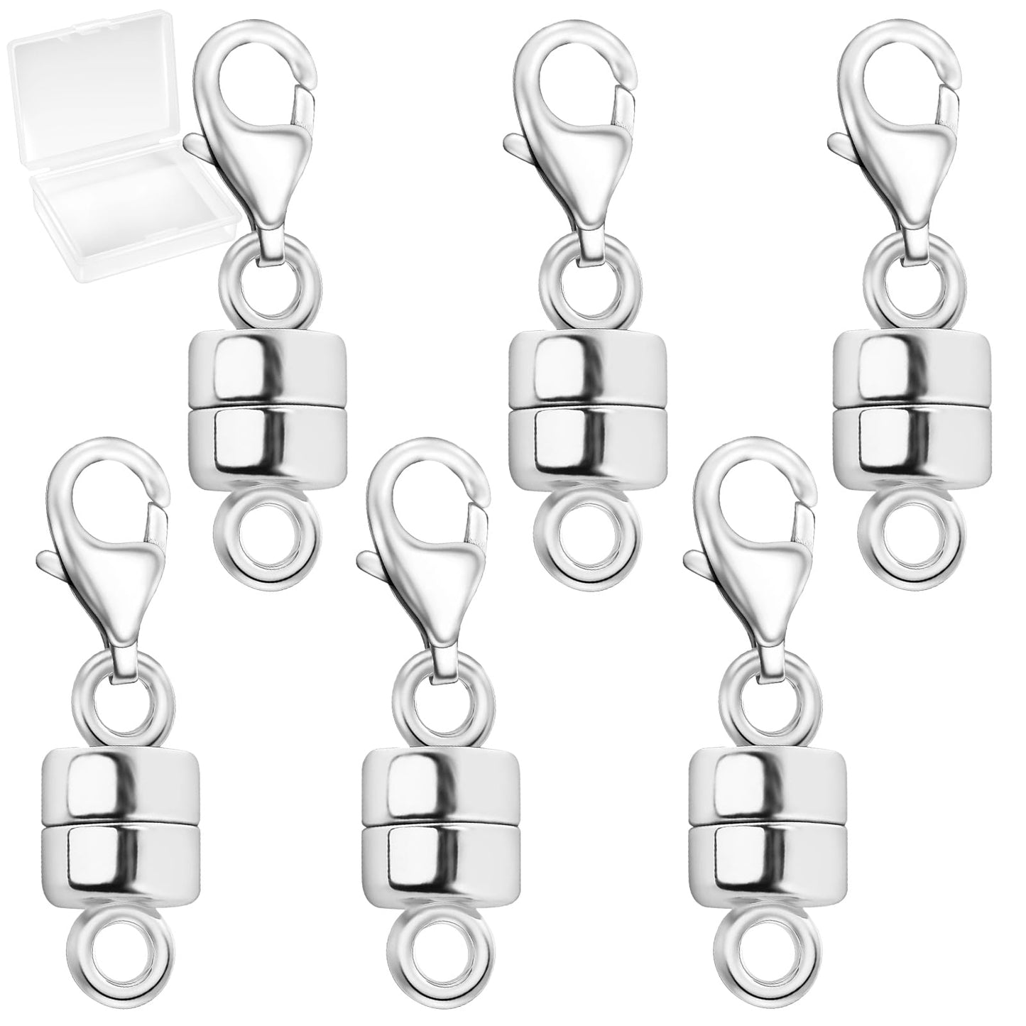 MKCYD Magnetic Necklace Clasp with Lobster Clasp,14K Gold and Silver Magnetic Jewelry Clasps for Necklace Extender Bracelet Closures