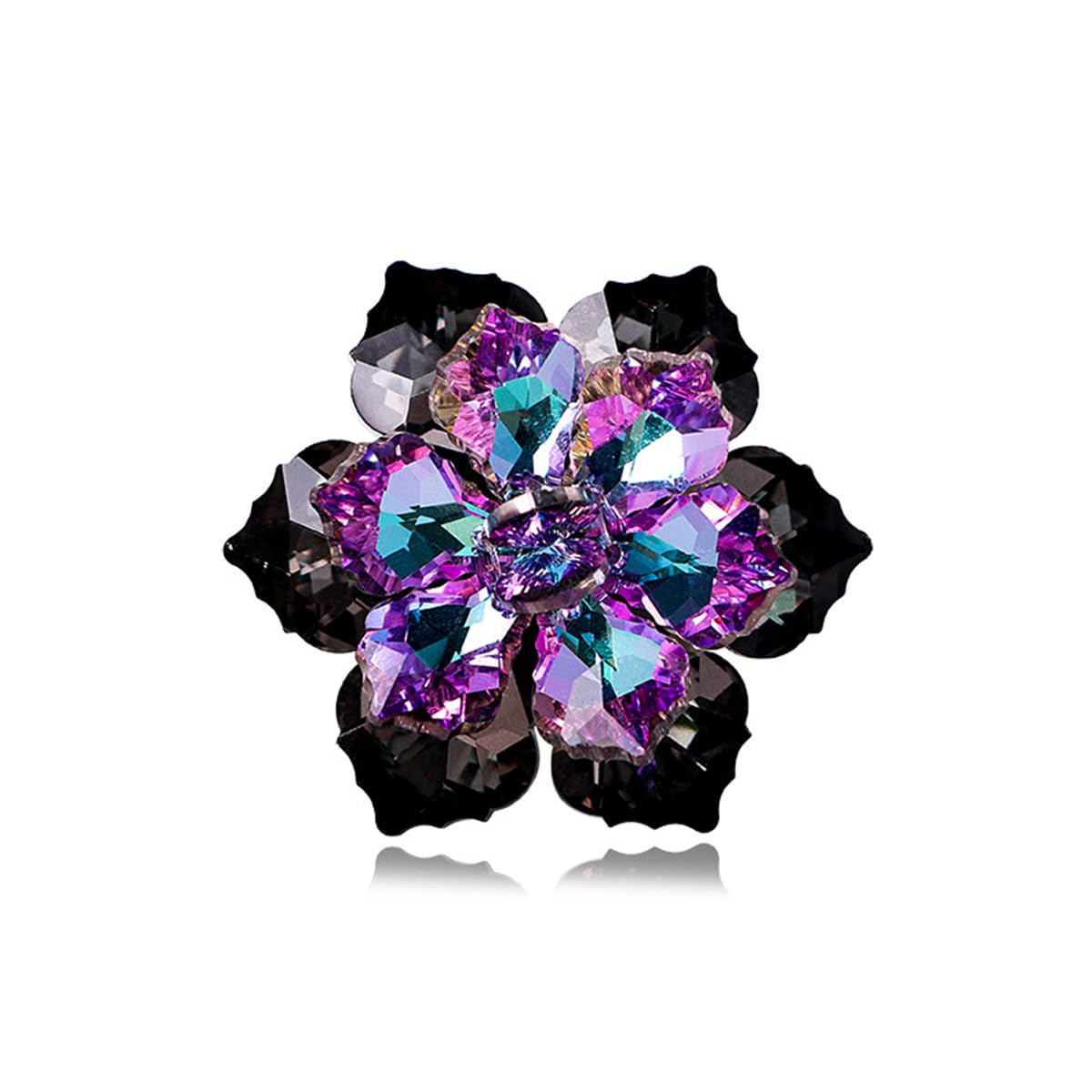 Rhinestone Sunflower Brooch Pin for Women Red Black Purple Large Flower Broochs Snowflake Brooch Marquise Wreath Brooches Jewelry