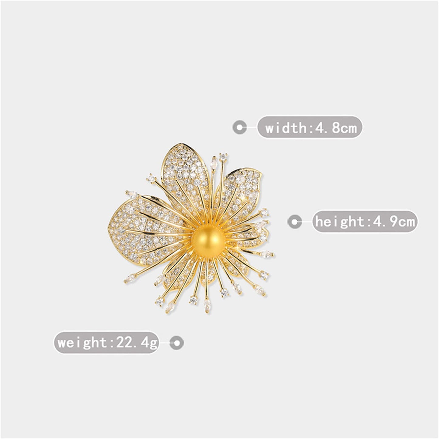 AILONMEI Elegant Pearl Flower Designer Brooch Pins Broches Costume Jewelry For Women Fashion Christmas Gift (Flower)