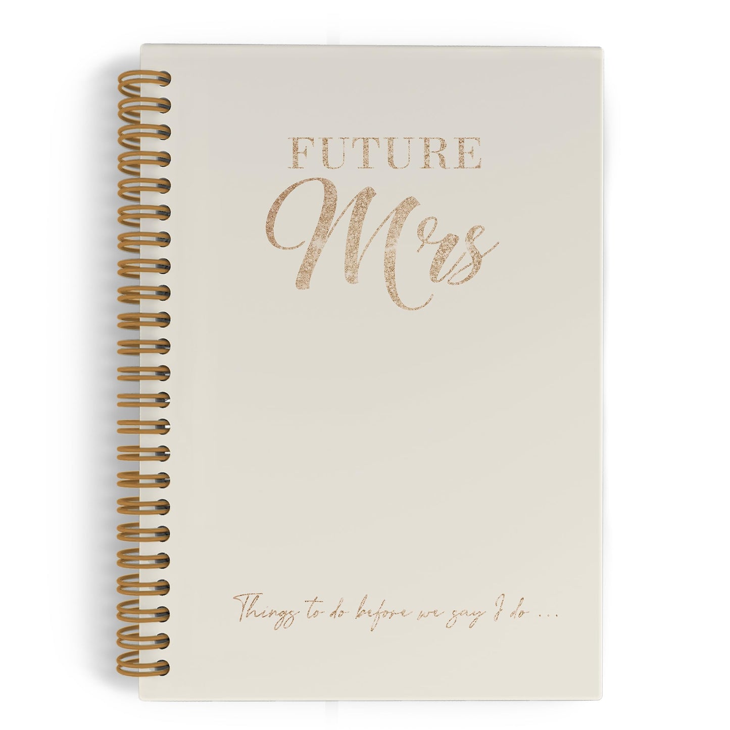 QLMX Gold Future Mrs Wedding Spiral Notebook, Engagement Bride Gifts Journal Notebook, Wedding Gift Notebooks, Engagement Bridal Office Supplies Gifts for Women, 5.5x8.3 Inch