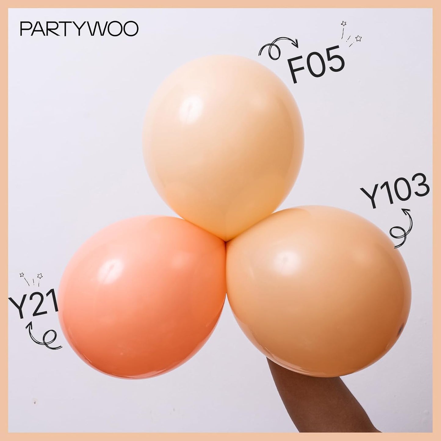 PartyWoo 5-Inch Nude Balloons - 100pcs Apricot Latex for Jungle Safari & Boho Themed Celebrations