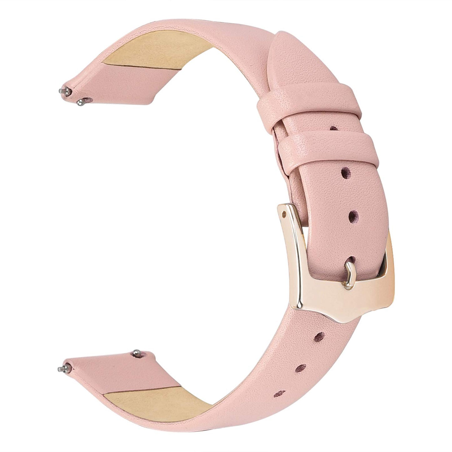 EACHE Quick Release Women Pink Leather Watch bands 20mm Thin Leather Watch Straps for Ladies With Rose Gold Buckle