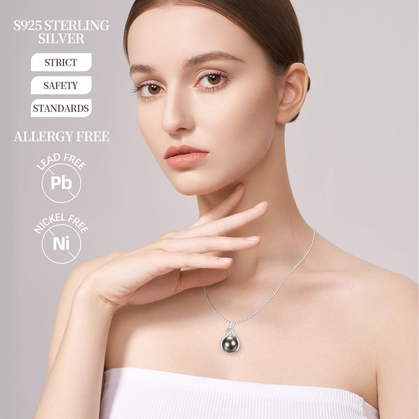 Kraidoey Genuine Tahitian Black Pearl Necklace - GIA Certified 11-12mm Cultured Pearl, 925 Sterling Silver 18K Gold Plated, Adjustable 18"-20"- Gifts for Women Wife Anniversary Birthday Christmas