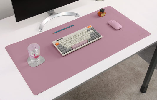 NODITO Dual-Sided Leather Desk Pad,Blotter for Laptop Computer,Mouse Pad,Writing,Drawing,Arts and Craft Mat (17"x35", Lilac)
