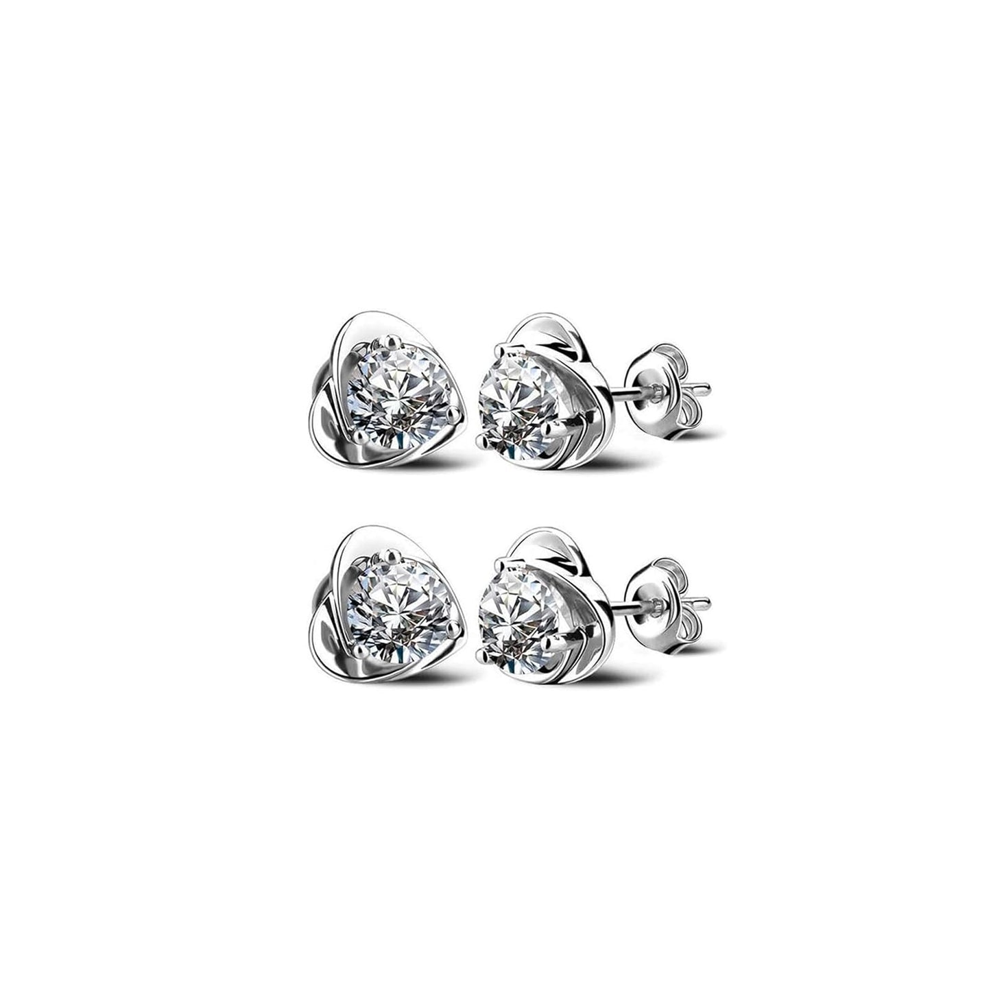 2 Pairs Halolux Lymphvity Germanium Earrings, Halolux Lymphvity Drainage Cubic Zirconia Earrings Lymphati Activity Hoop Earrings for Women Lymphvity Therapy Earring Jewelry (White+White)