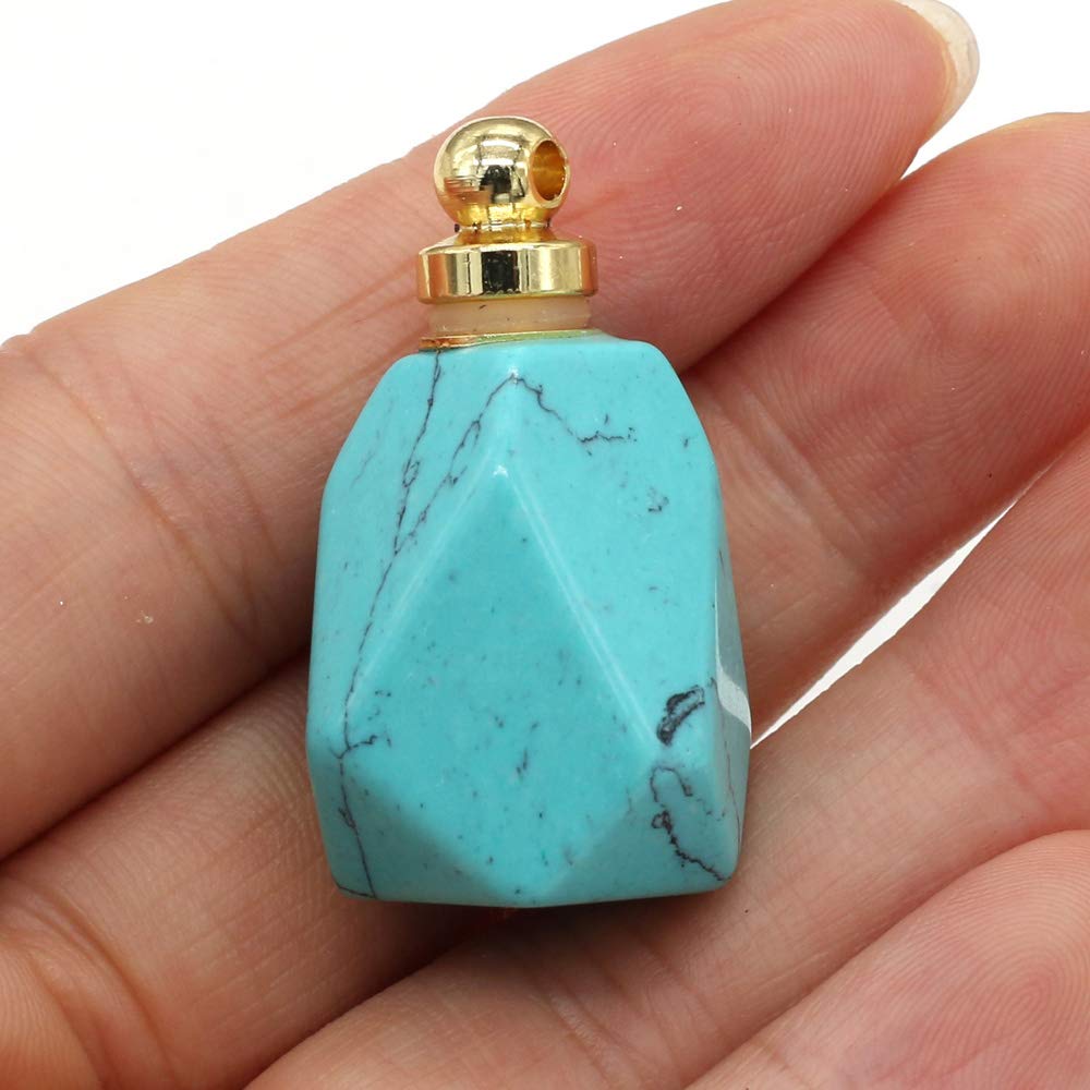 Zotoone Natural Stone Perfume Bottle Pendants Charms Essential Oil Bottle Stone Essential Oil Diffuser Necklace for Women Necklace Jewelry Gift（Random 3 Pieces）