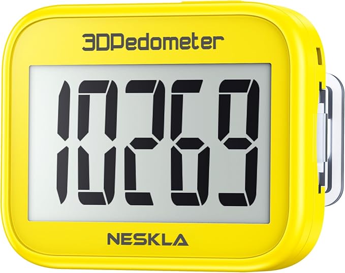 3D Pedometer for Walking, Simple Step Counter with Large Digital Display, Step Tracker with Removable Clip Lanyard, Accurately Track Steps for Men Women Kids Adults Seniors
