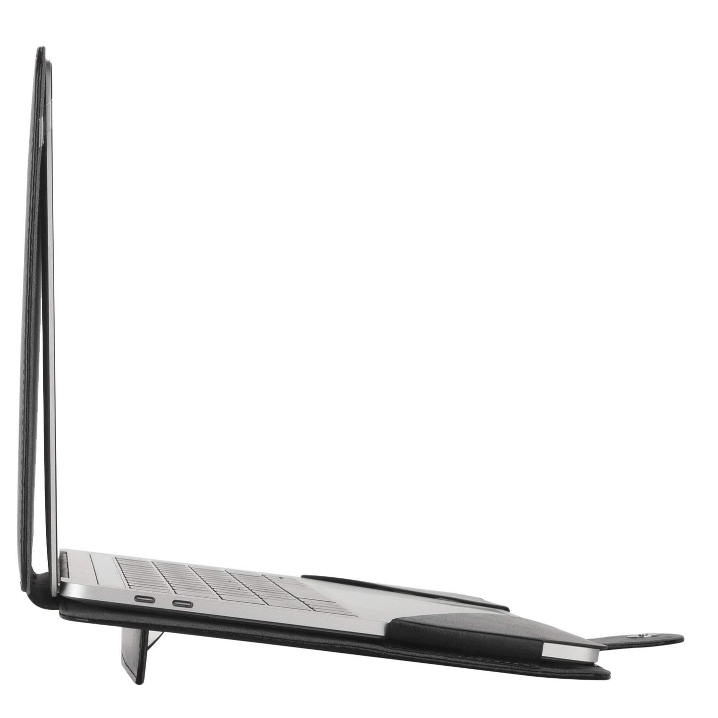 MOSISO Case Compatible with MacBook Air 13.6 inch M4 M3 M2 2025-2022 /Air 13 M1 2022-2018 /Pro 13 inch M2 M1 2025-2016, PU Leather Portfolio Protective Stand Cover, Black