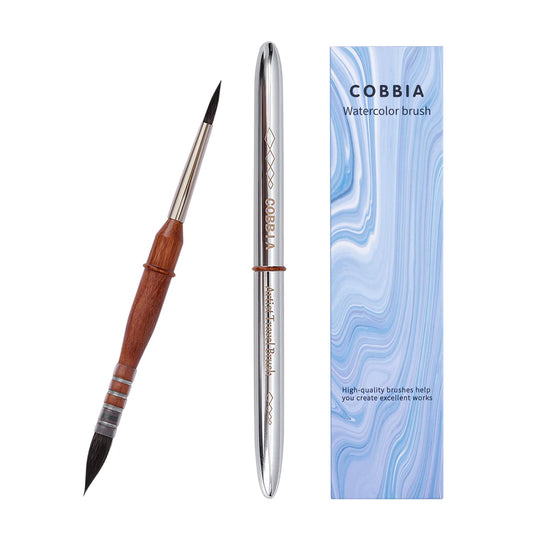 Professional Travel Watercolor Brush Set - Squirrel Hair Mop Paintbrushes for Artists, Portable Art Supplies for Water Color Painting