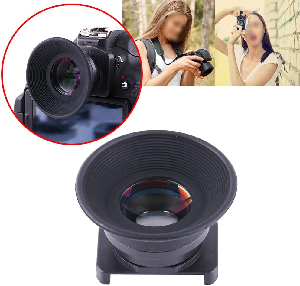 Beufee 1.5X 360 Eyepiece Magnifier, Fixed Focus Viewfinder Eyepiece Magnifier Eyecup Rotatable Design Replaces Eye Cup