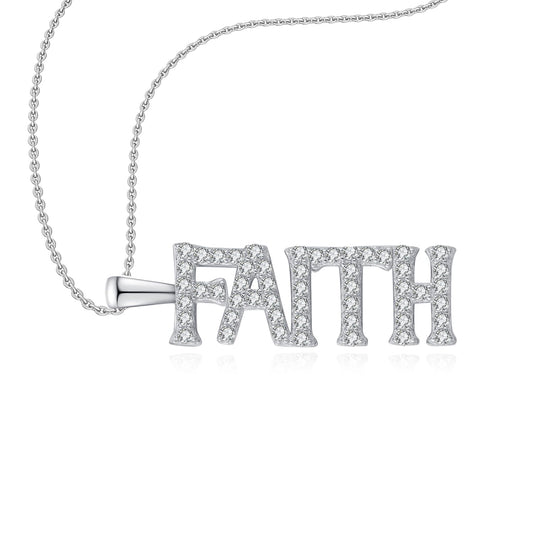 Dreamboat Faith Necklace for Women Sterling Silver Christian Necklace Pendant Confirmation Religious Jewelry Faith Gifts for Women