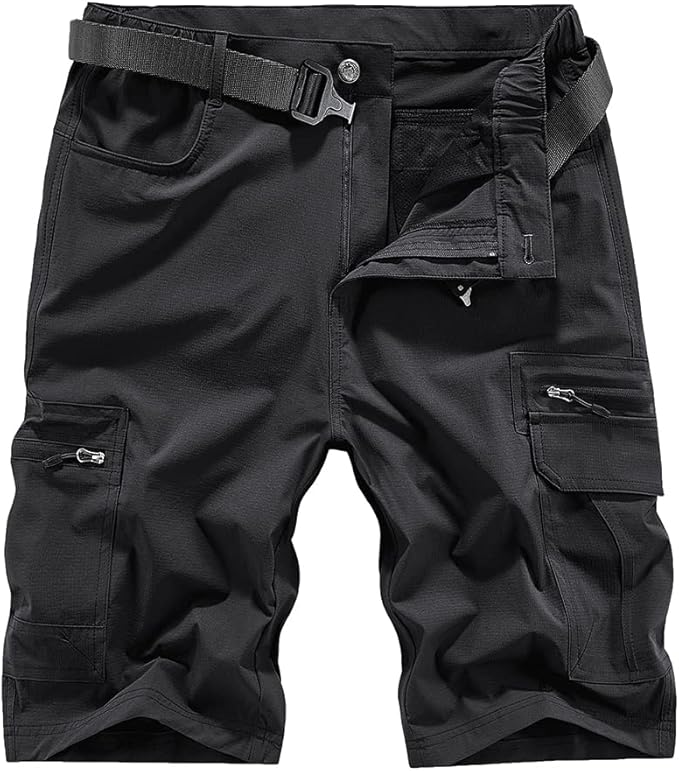 Quick Dry Hiking Shorts Men's Cargo Casual Outdoor 4-Way Stretchy Lightweight Summer Short with Multi Pockets 30-46 (No Belt)