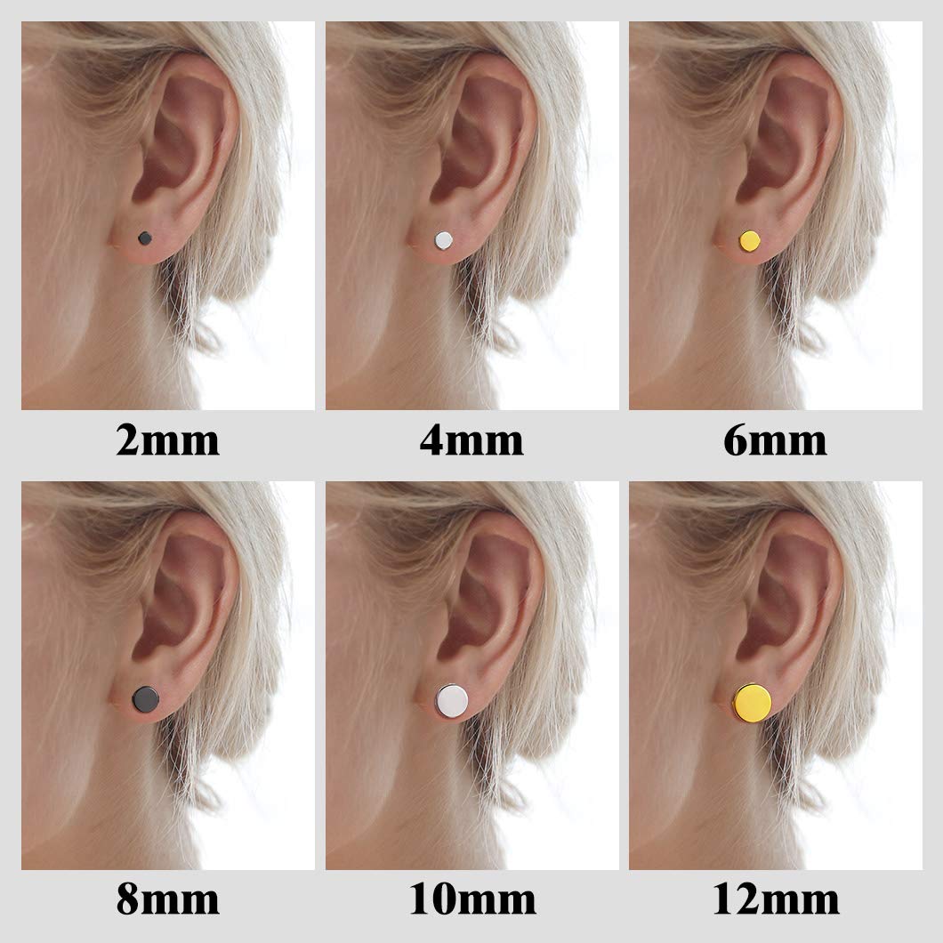 Round Earrings Set for Men Women Cartilage Ear Piercing Plugs Earring Stud 18K Gold Plated Fashion Jewelry