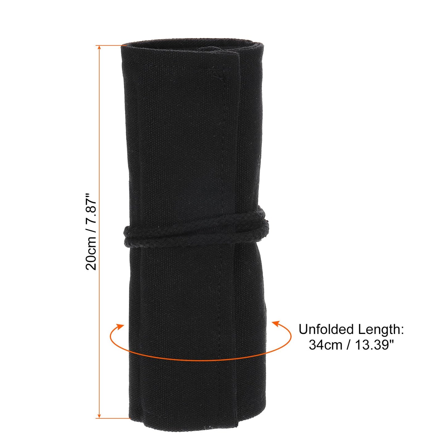 PATIKIL Handmade 24 Slots Roll Up Pencil Case, Canvas Pencil Wrap Pouch Pen Holder Organizer for Artist Drawing Coloring Sketching, Black