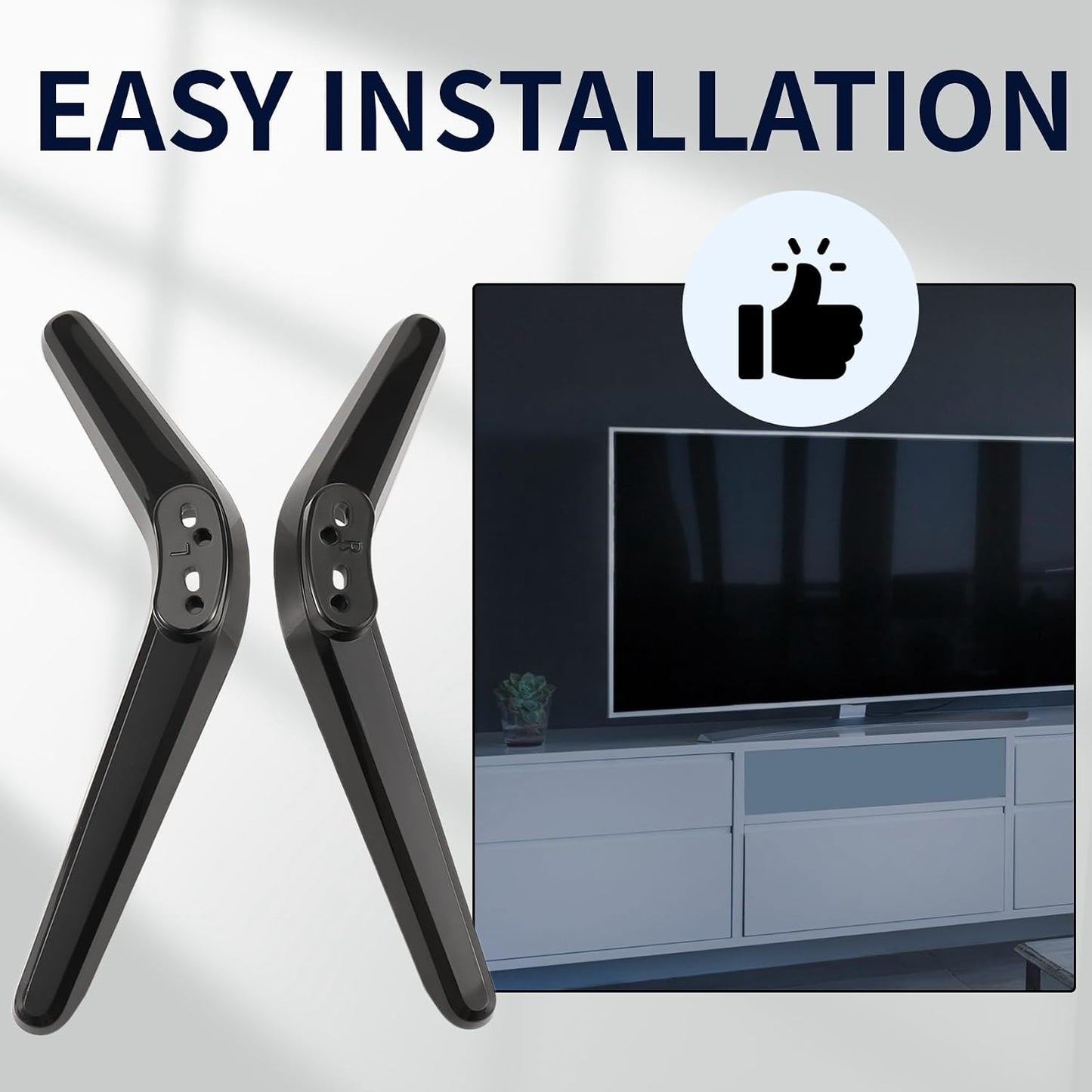 17mm-20mm Universal TV Stand, Table Top TV Stand Base Replacement, TV Base Pedestal Feet TV Stand Mount Legs Easy