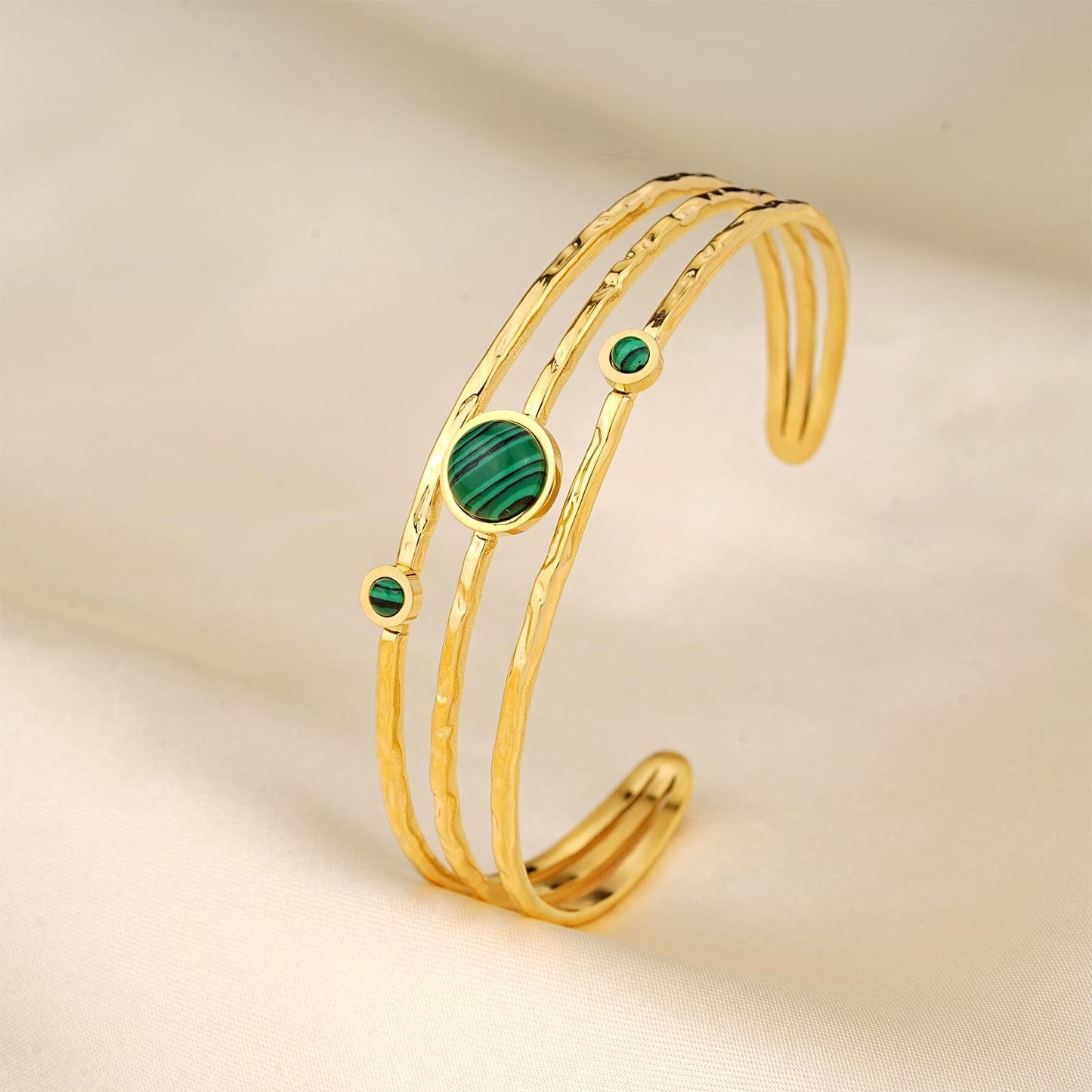 TaYolnFaSo Natural Stone Cuff Bracelets for Women 18k Gold Plated Adjustable Open Wide Cuff Bracelet Jewelry Valentine's Day Gifts for Wife Girlfriend Mother