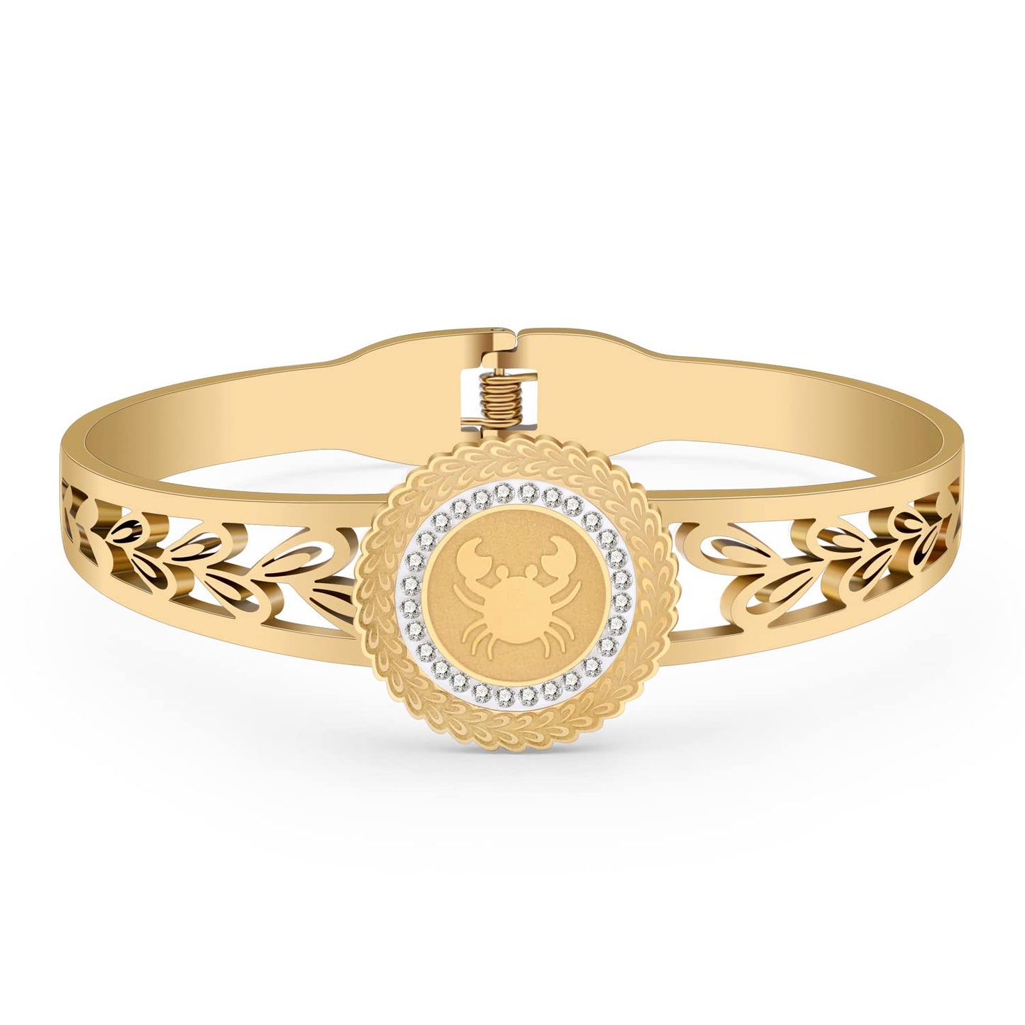 YAYAKO Stainless Steel Constellation Bracelets Bangle Zodiac Gifts for Women Birthday Gifts (Cancer 044)
