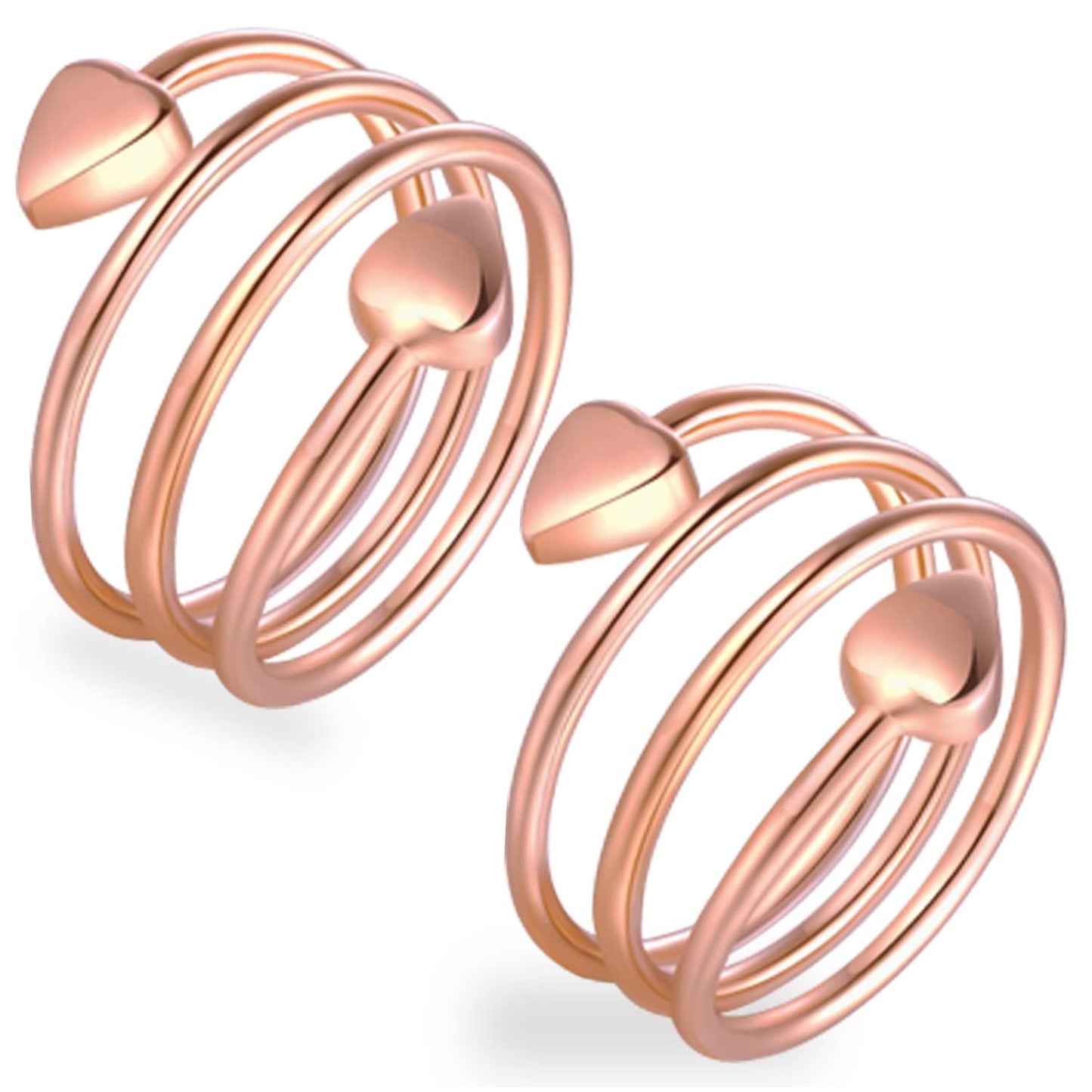 Feraco 2 PCS Magnetic Rings for Women,99.99% Pure Copper Thumb Magnetic Fingers Ring,Valentine's Day Gifts for Women(Rose Gold)