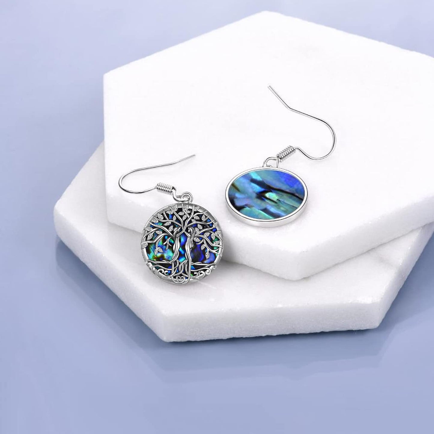 ONEFINITY Sister Earrings Gifts 925 Sterling Silver Tree of Life Dangle Drop Earrings Sister Birthday Jewelry Friendship Gifts