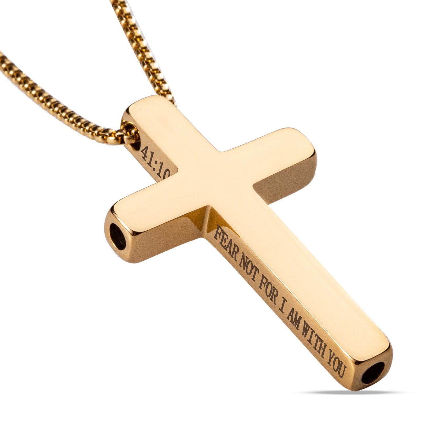FUNPAR Cross Breathing Necklace for Anxiety Relief and Relaxation, Breathlink Design Quit Smoking Aid, Stainless Steel Mindfulness Tool to Calm, Stylish Wellness Gift for Adults(Gold 41:10)