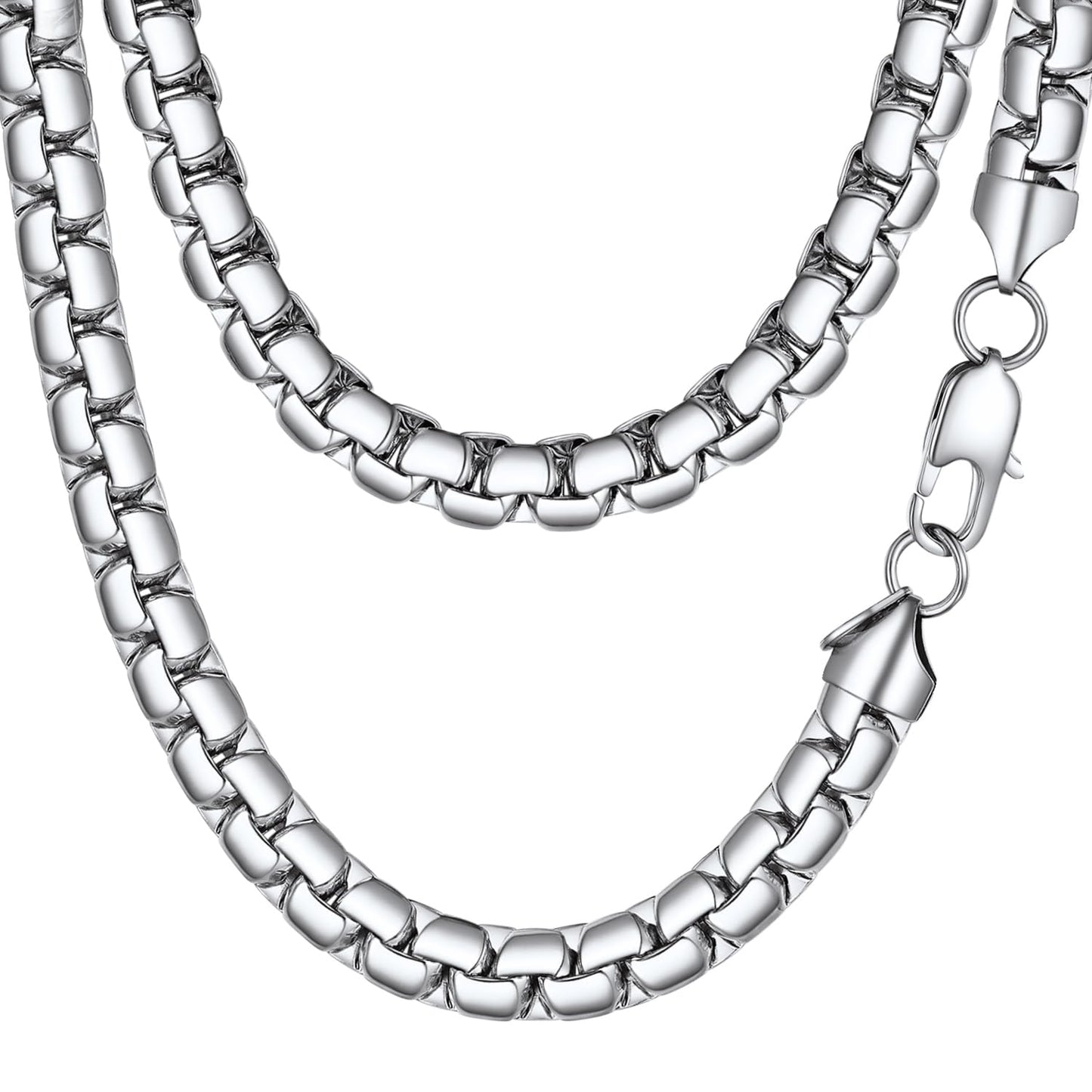 PROSTEEL Stainless Steel Silver Chain for Men 8mm Thick Waterproof & Sweatproof Hip Pop Cool Chain Necklace Mens Jewelry