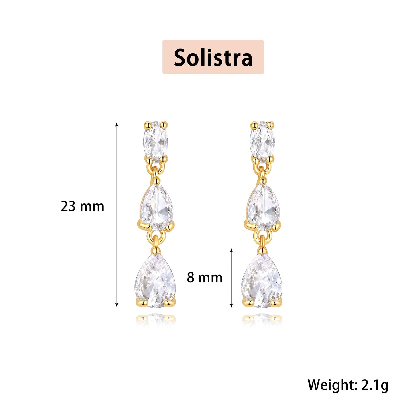 Solistra Dangle Earrings for Women Trendy Silver Plated Cubic Zirconia Drop Earring Hypoallergenic Silver Earrings for Women Wedding Jewelry Valentines Day Gifts for Her