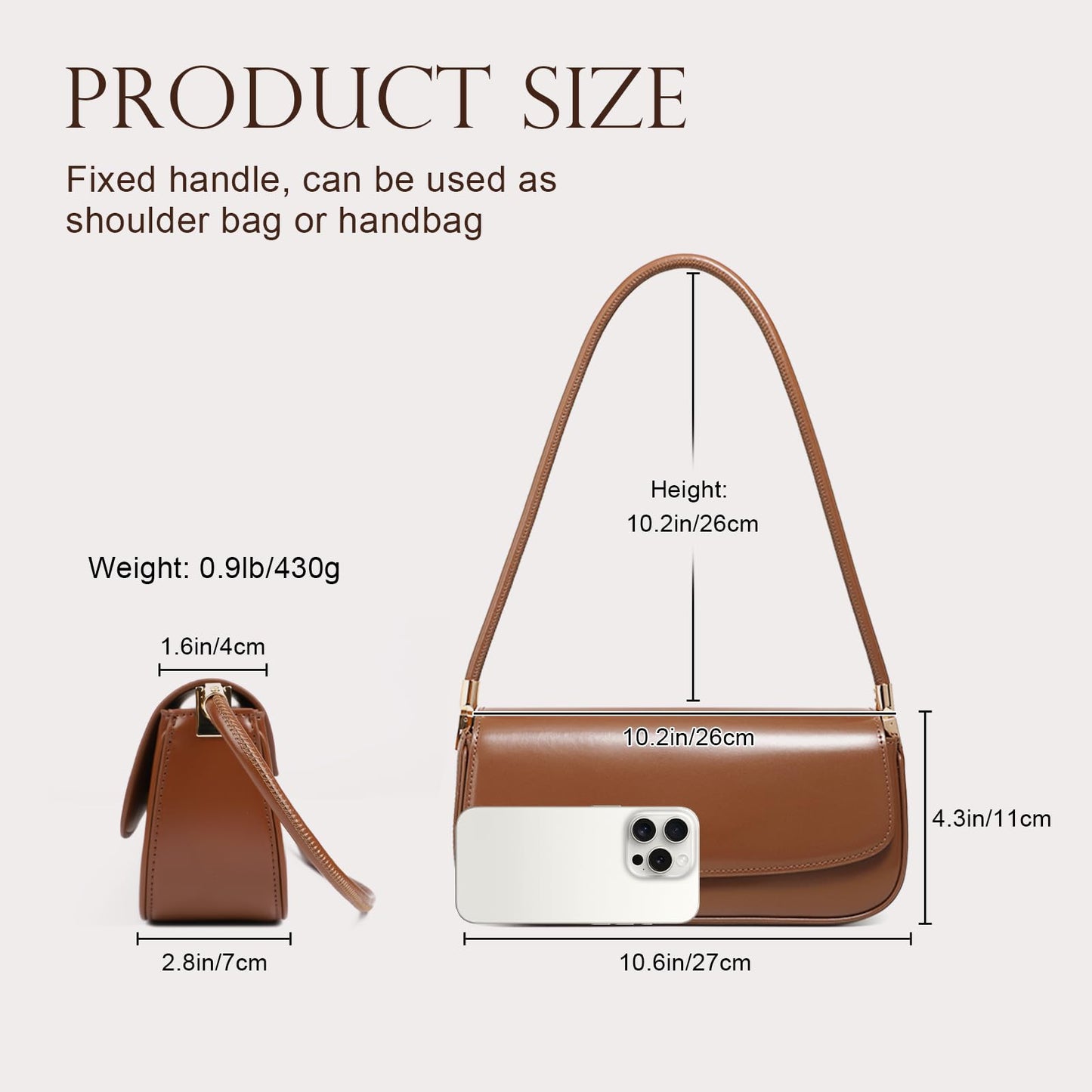 MoreFarther Leather Shoulder Bags for Women, Mini Cute Everyday Purses Trendy, Women's Hobo Handbags with Magnetic Closure (Wine-Red)