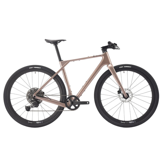 SAVADECK Carbon Gravel Bike - T800 Carbon Frame & Fork | Shimano U6000 11-Speed Groupset | Hydraulic Disc Brakes | 700CX40mm All-Terrain Tires | Men & Women Road/Off-Road Bicycle (Gold, 51cm)