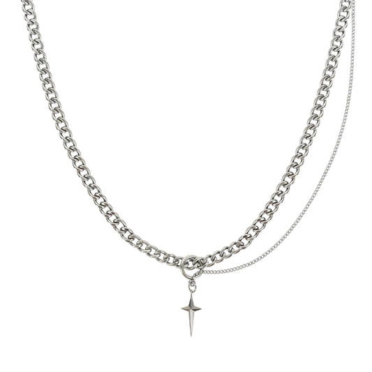 Buyongwant Star Necklace for Women Irregular Y2k Chain Fashion Jewelry Silver