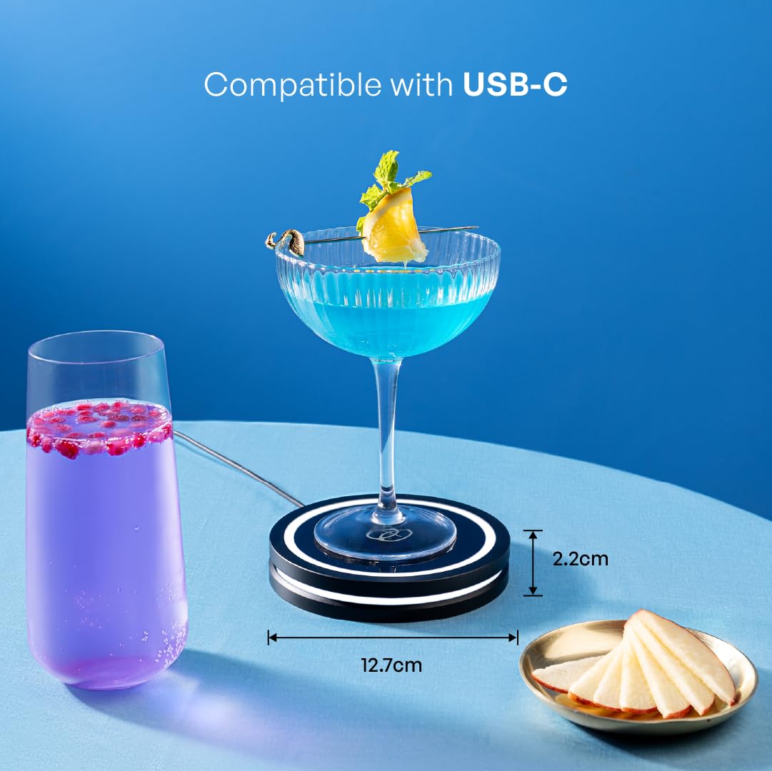 Barsys Smart Coaster 2.0 (Black) – Portable Cocktail Maker & Drink Mixer, App-Enabled Home Bartender Machine with 1000+ Recipes for Cocktails & Mocktails